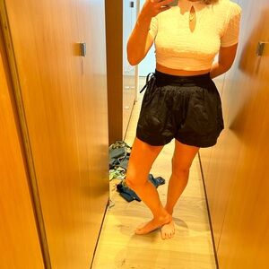 Ulla Johnson black mini shorts